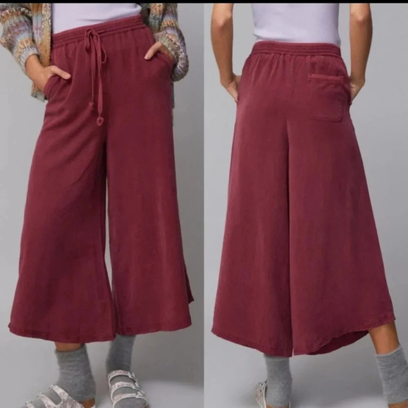 ANTHROPOLOGIE Eudora Cropped Wide Leg Pants.Size M - Picture 1 of 8